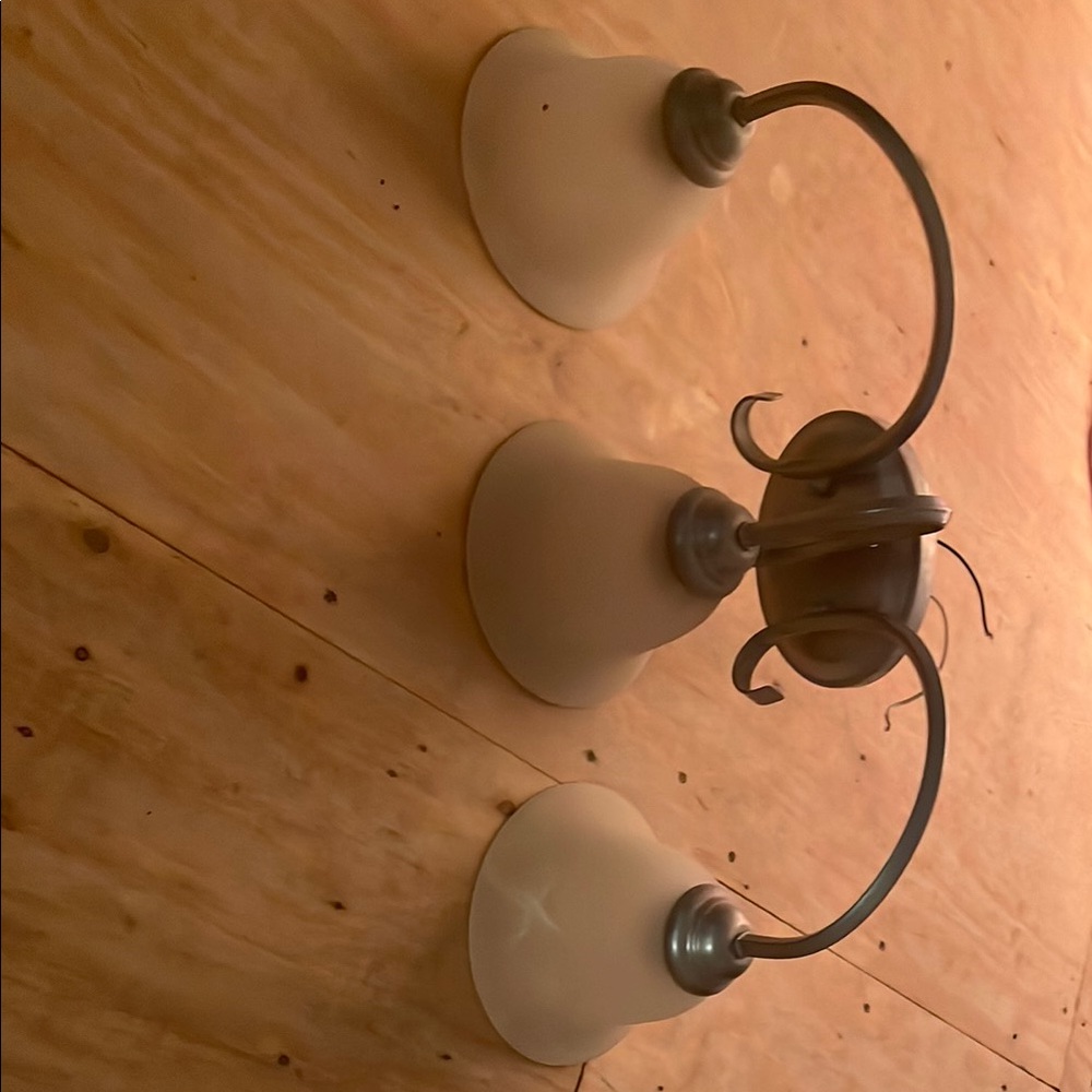 Elegant Bronze Wall Sconce with Frosted Glass Shades